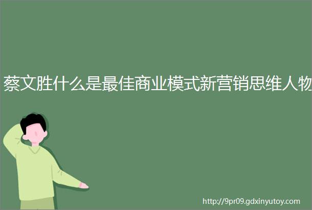 蔡文胜什么是最佳商业模式新营销思维人物